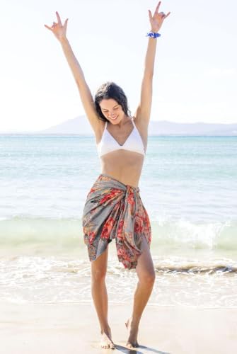GERINLY Lightweight Scarves Fashion Print Cotton Feel Scarf for Women Shawl - color: B-gray