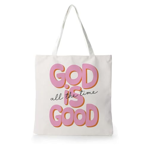 Preppy Coquette Pink Tote Bag, Trendy Shoulder Canvas Tote Bags, Durable Reusable Grocery Bag for Shopping and Travel - color: God