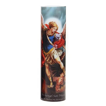 Stonebriar St. Micheal Flameless LED Devotional Prayer Candle with Automatic Timer - size: 1 Count, style: St Michael