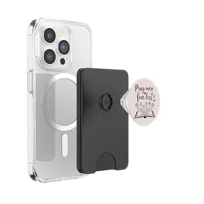 Christian Pray More Fear Less PopSockets PopWallet for MagSafe - style: Magnetic PopWallet