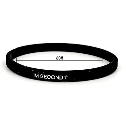 LIU JUN God Is First Bracelet, GOD IS FIRST IM SECOND Christian Rubber Bracelets Inspirational Engraved Bible Verses Cross Silicone Bracelet For Women Men Faith Gifts - color: black-black