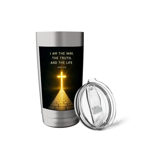 I Am the Way, the Truth, and the Life Powerful John 146 Stainless Steel Insulated Tumbler - color: Brushed Steel
