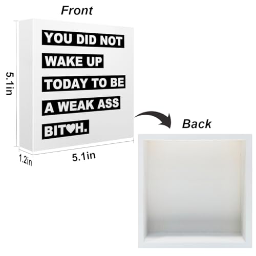 Inspirational Office Supplies Desk Decor Motivational White Wooden Box Sign - color: White0388