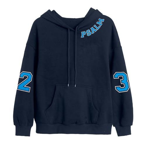 FAYALEQ Christian Sweatshirt For Women God Is Good Hoodies Graphic Tops - color: Dark Blue-23, size: Medium