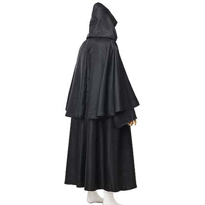 BLESSUME Friar Hooded Robe Monk Renaissance Priest Halloween Medieval Role Play Costume - color: Black, size: XX-Large