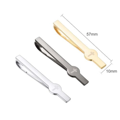 3Pcs Skinny Tie Clip Set Fancy Tie Clips For Men Unique - color: Cross 3 Colors Set