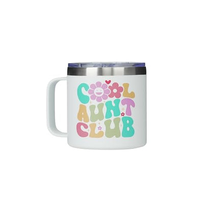 Best Auntie 14 oz Tumbler – Cool Aunt Club Cup, Funny Nutrition Facts Design, Birthday & Holiday Gift from Niece or Nephew - color: Cool Aunt