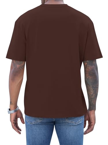 Mens Christian Shirts Shorts Sleeve Crewneck Jesus Cross Printed T Shirts Loose Graphic Tee - color: Brown, size: Medium