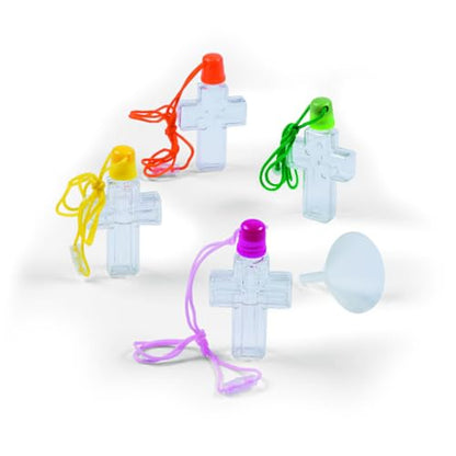 Fun Express Cross Sand Bottle Necklaces & Craft Set for Kids, 12 Pieces