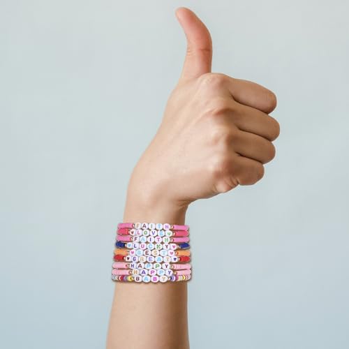 24Pcs Jesus Loves You Bracelets Bulk Handmade Clay Beads Bible Verse Bracelets Christian Friendship Jewelry Christmas Easter Gifts for Women Teen - color: Friendship 24-8