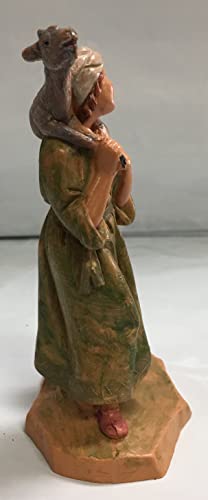 Fontanini by Roman Inc., Ethan The Shepherd, 5" Shepherd Collection, Nativity Figure and Accessories, Hand Sculpted and Painted