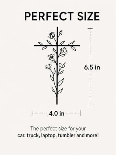 Floral Cross Car Vinyl Decal