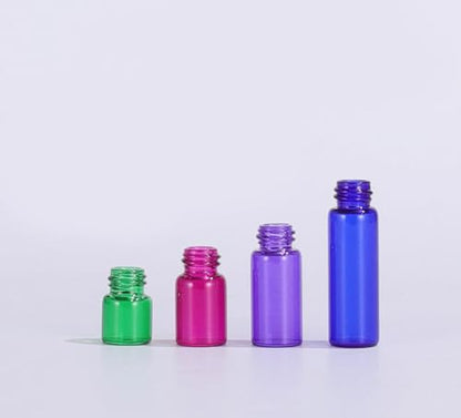 20 Pack Set 1ML Mini Sample Roll Glass Bottles for Essential Oils Roller Refillable Perfume Roll Bottle (1ML Purple) - color: 1ML Purple