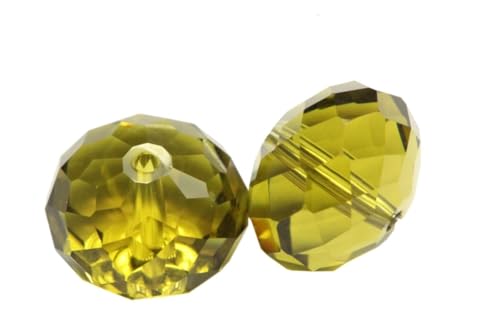 24pcs Adabele Austrian 6mm Faceted Rondelle Crystal Beads Khaki Green - color: Khaki Green, size: 4mm x 6mm - 24pcs