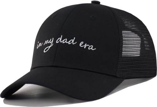 TSSGBL Various Gift Hats for Men - M L XL XXL Big Head Fit, Adjustable Mesh Trucker Ball Cap, Ideal Gifts - color: Black ( in My Dad Era ), size: One Size