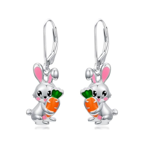 Dorunmo 925 Sterling Silver Dangle Drop Earrings for Women Holiday Earrings Hypoallergenic Halloween Christmas Jewelry Festival Gifts for Women - style: Easter-Bunny-03