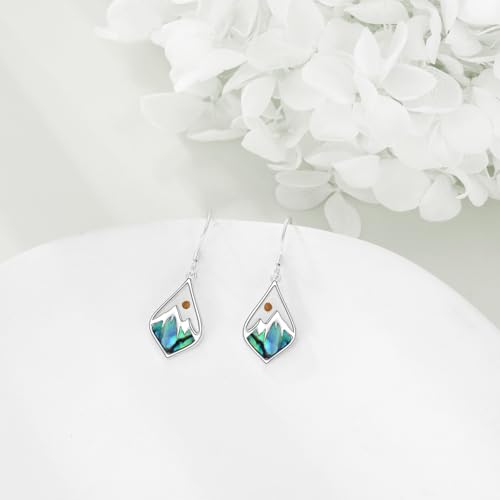 AOBOCO Mustard Seed Earrings for Women Sterling Silver Mountain Cross Earrings Dangle Christian Religion Jewelry Mothers Day Birthday for Mom Wife Friends - style: Mustard Seed abalone shellfish