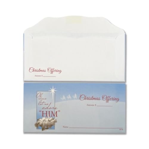 Blue Christmas Offering Envelopes for Church (100)