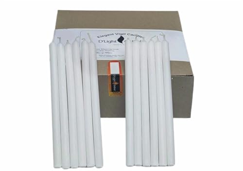D'Light Online White Mechanical Candle Wax Refills - Small Diameter (Thin) Cartridge Candle Ideal for Church Services, Candlelight vigils and Ceremonies - (Mechanical Refills - Set of 144)