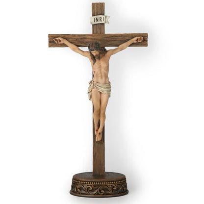 BC Catholic Crucifix Standing Cross for Altar 15" H Jesus Cross - size: 15"L x 7.8"W