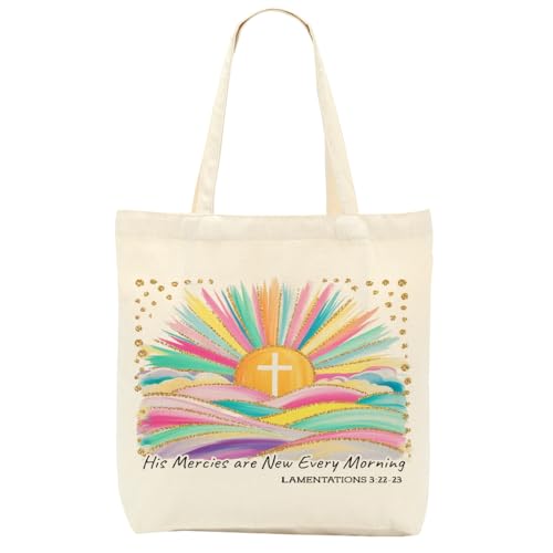 Faith Canvas Tote Bag, Christian Gifts for Women Mama Sister Inspirational Bible Verse Birthday Christmas - color: Christian 857