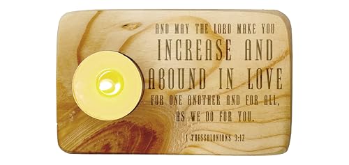 Christ Gift Spiritual Bible Verse Wood Tea Light Candle Holder with Bible Verse Christian Gift Home Decor (1 Thessalonians 3:12) - color: 1 Thessalonians 3:12