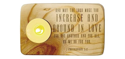 Christ Gift Spiritual Bible Verse Wood Tea Light Candle Holder with Bible Verse Christian Gift Home Decor (1 Thessalonians 3:12) - color: 1 Thessalonians 3:12