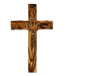 Bethlehem Gifts TM Handcarved from Bethlehem Olive Wood Cross Crucifix (Dove, 6") - color: Dove, size: 6"L x 6"W