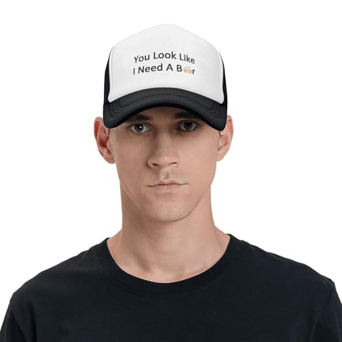 MOLAIGIN Trucker Hat, Adjustable Snapback Hat, Baseball Cap for Men Women, Breathable Mesh for Casual Wear - color: Black16