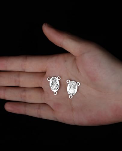 COTTVOTT St Benedict,Our Lady of Guadalupe Medal for DIY Jewelry Making,Virgin Mary Christ Jesus Rosary Center Connection Part - color: 30pcs-sacred heart of jesus