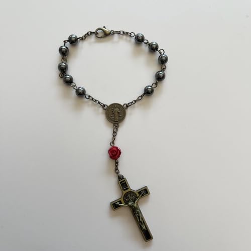 6cm Black Gallstone Rosary Catholic Rosary For Car Hanging Prayer - color: black