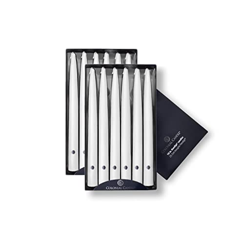 Colonial Candle Handipt Taper Candle, 10 in, White 12 count - color: White, size: 10 In, style: Handipt
