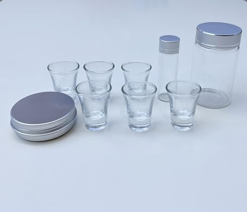 Portable Communion Service Set With Hard Case, 6 Communion Glasses Cups, Tin Bread Container, 100ml Juice Container, Anointing Oil Bottle, Great Catholic Gift for Ordination