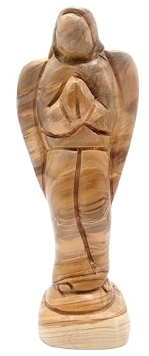 Zuluf Olive Wood Angel Figurine (7") | Sympathy and Healing Gift | Catholic Home Decor for Grief and Loss | Guardian Angel Statue for Remembrance and Comfort - color: 7" Gabriel Angel