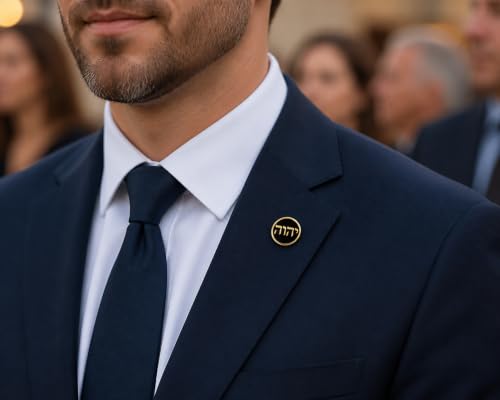 Tetragrammaton Lapel Pin - Witness Hebrew Letters Ceremonial Badge Button Brooch Pinback Gift