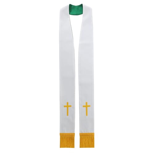 BLESSUME Church Clergy Pastor Reversible Stole - color: Green and White 1