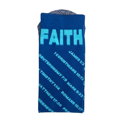 Bible Verse Socks for Men, Christian Scripture Crew Socks, Faith Gift - color: Faith Verses