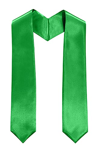 MyGradDay Plain Graduation Stole Colorful Stole for Adult Length 60",Rich in Color - color: Emerald Green