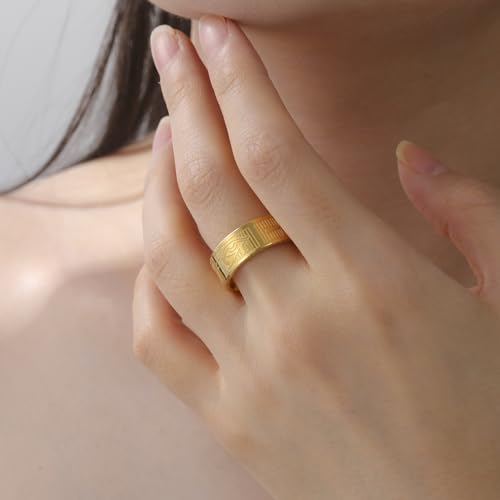 VASSAGO Stainless Steel Ancient Egyptian Ring for Men Women - color: gold, size: 10