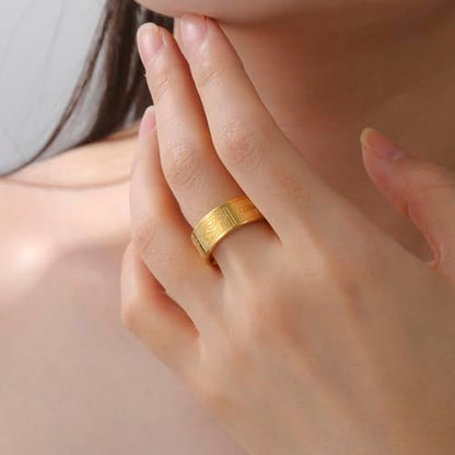 VASSAGO Stainless Steel Ancient Egyptian Ring for Men Women - color: gold, size: 8