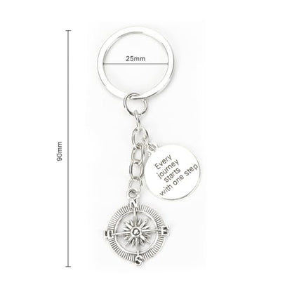 Airplane Keychains Travel Keychain for Women Compass Keyring Travel Airplane Keychain Gifts with Angel Charm - color: White1