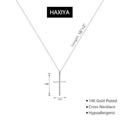 HAXIYA Cross Pendant Necklaces for Women Layered Cross Choker Faith Jewelry - style: Simple-Silver
