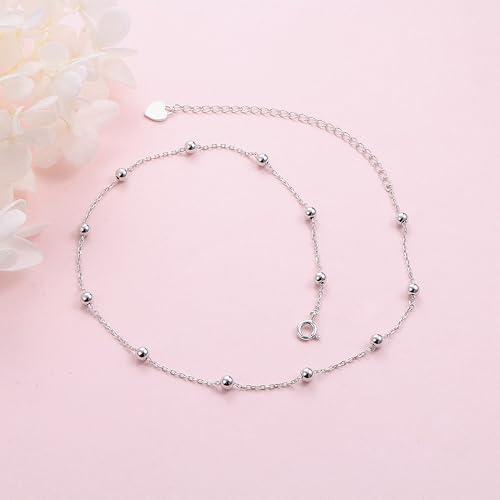 DAOCHONG Women S925 Sterling Silver Disc Statement Choker Necklace - style: Fashion Beads