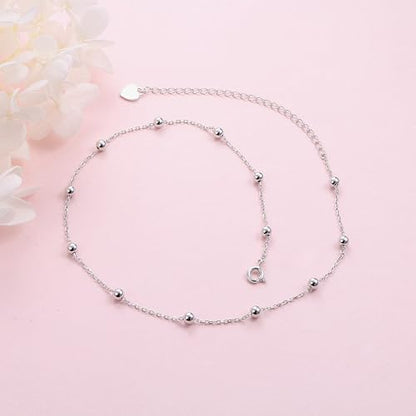 DAOCHONG Women S925 Sterling Silver Disc Statement Choker Necklace - style: Fashion Beads