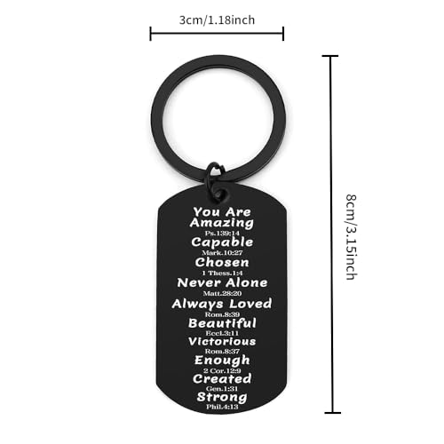 Bible Keyachain Christian Gifts for Women Cross Keychain Religious Gifts Bible Gift Faith Gift for Men - color: You're Amazing