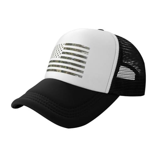MOLAIGIN Trucker Hat, Adjustable Snapback Hat, Baseball Cap for Men Women, Breathable Mesh for Casual Wear - color: Black1