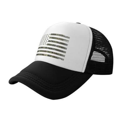 MOLAIGIN Trucker Hat, Adjustable Snapback Hat, Baseball Cap for Men Women, Breathable Mesh for Casual Wear - color: Black1
