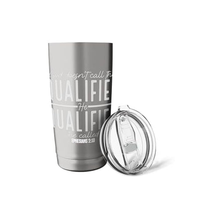 God Doesn't Call the Qualified-He Qualifies the Called Stainless Steel Insulated Tumbler - color: Brushed Steel