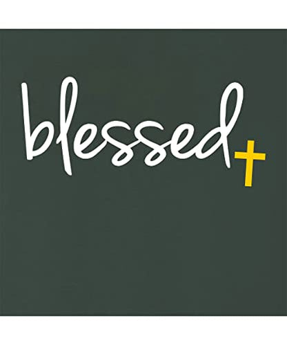 Go All Out Adult Blessed Cross Jesus Christian Gift T-Shirt - color: Forest Green, size: Large