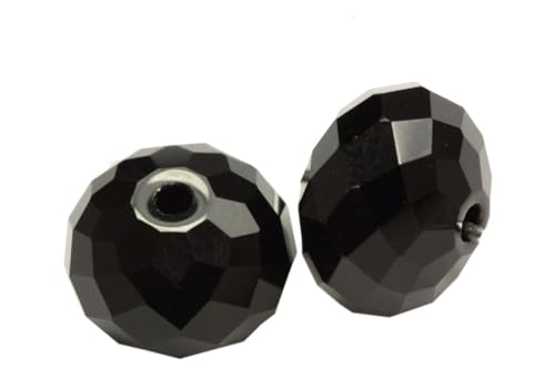 24pcs Adabele Austrian 6mm Faceted Rondelle Crystal Beads Jet Black - color: Jet Black, size: 4mm x 6mm - 24pcs